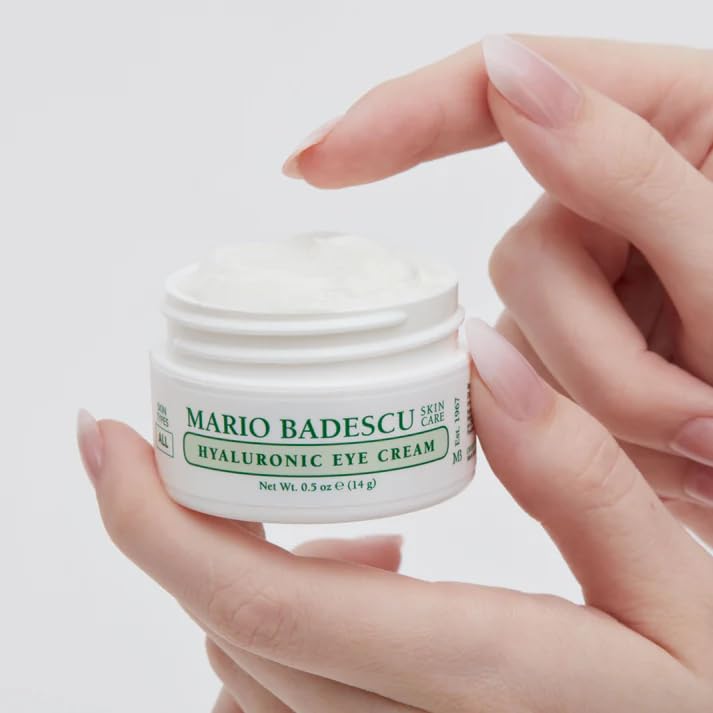 Skincare routine with Mario Badescu eye cream on Dropy India