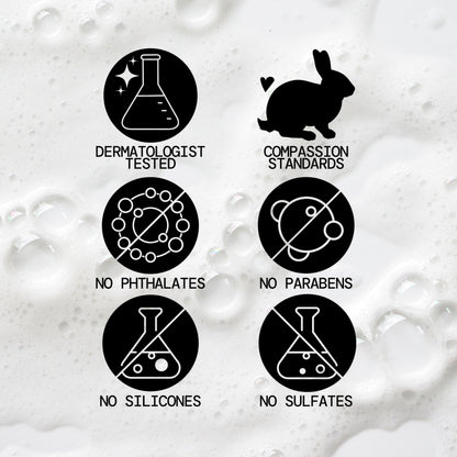 Vegan and cruelty-free certification labels on Pacifica shampoo bottle