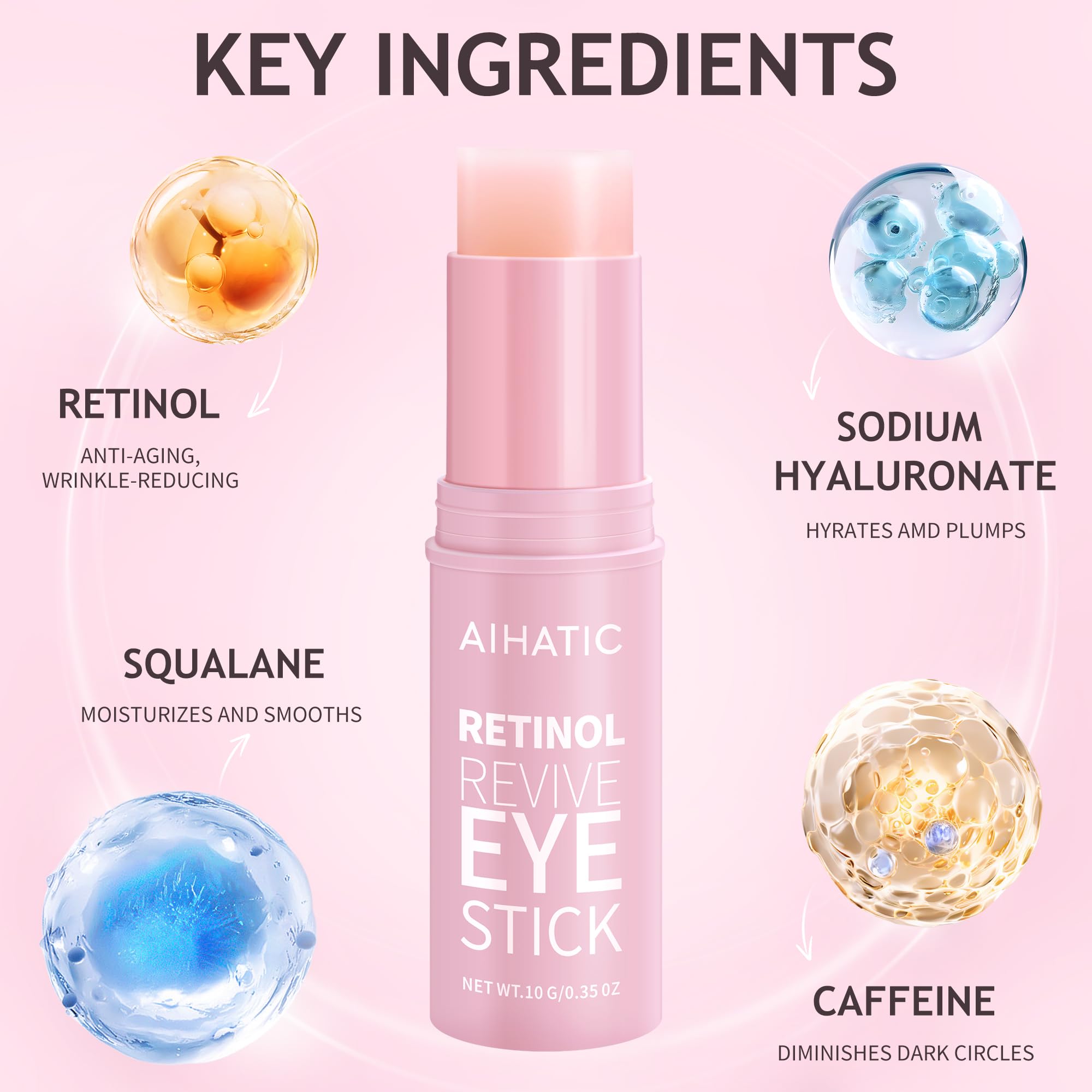 Velamo Advanced depuffing eye cream stick showing pink balm applicator for dark circles