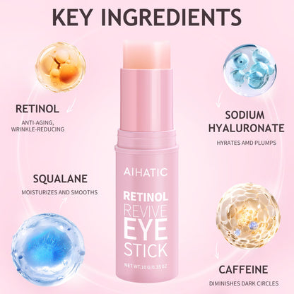 Velamo Advanced depuffing eye cream stick showing pink balm applicator for dark circles