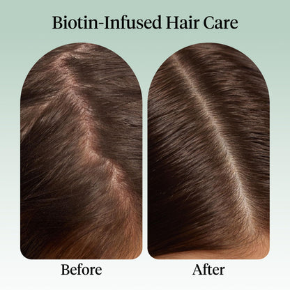 Close up texture of Kitsch biotin hair oil on fingertips