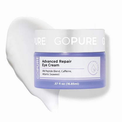 GoPure under eye cream for puffiness and wrinkles 0.57 fluid ounce size comparison view