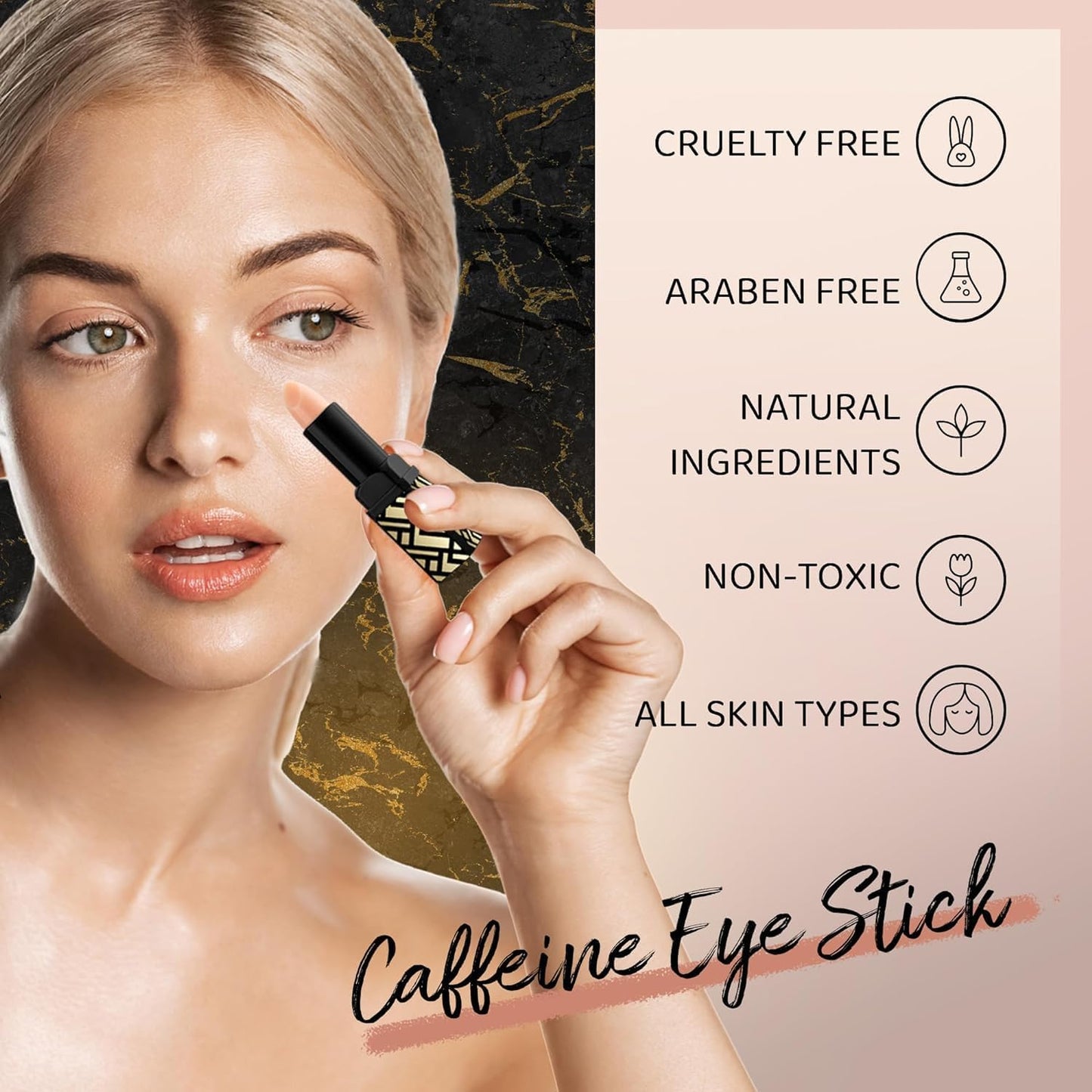 ANAREAL caffeine eye stick portable skincare packaging for travel convenience