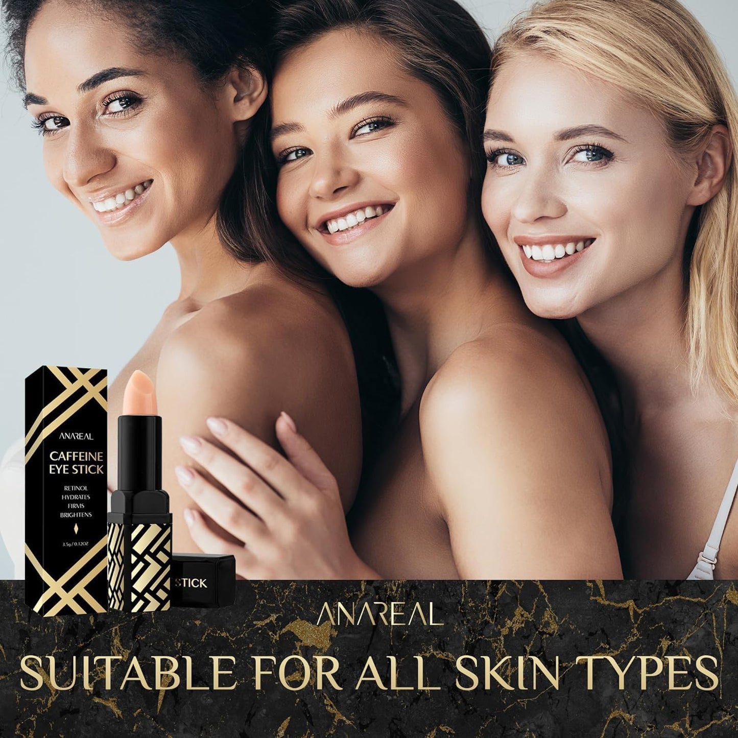 ANAREAL under eye brightener product box showing authentic import details