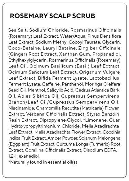 Aromatica Rosemary Scalp Scrub tube with natural rosemary leaves in the background