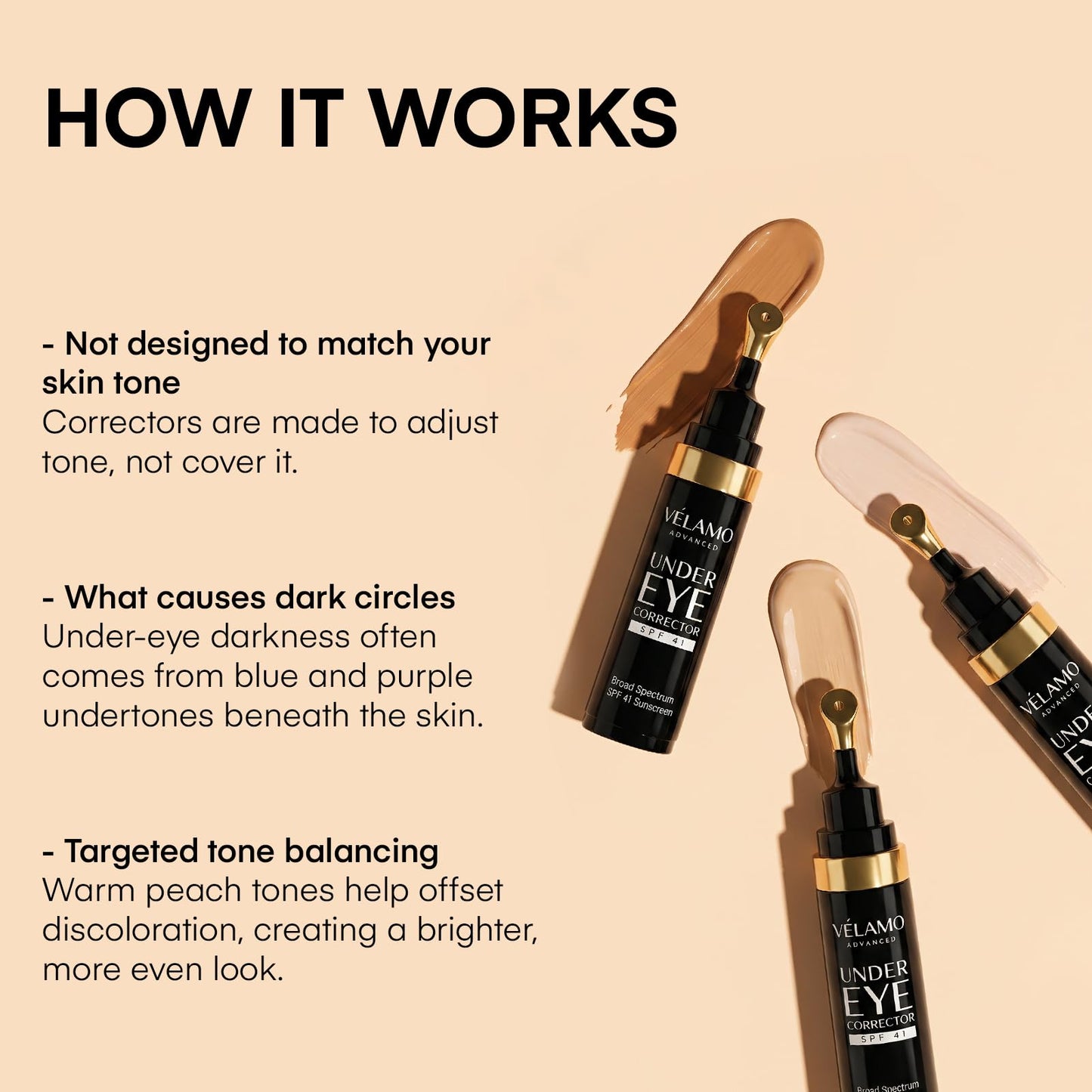 Velamo Advanced under eye cream metal applicator tip detail for puffiness reduction