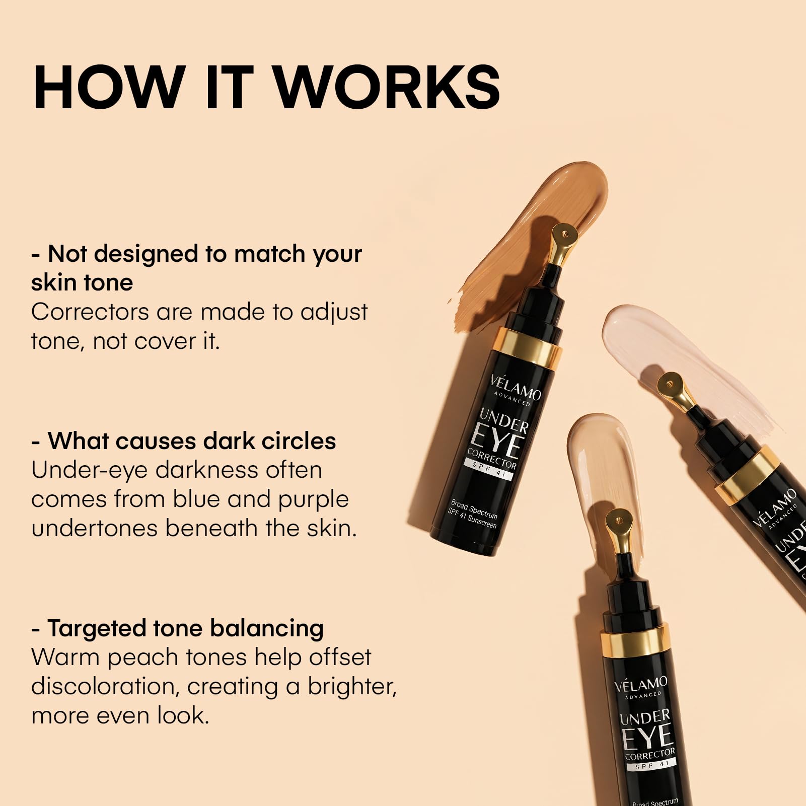 Velamo Advanced under eye cream metal applicator tip detail for puffiness reduction