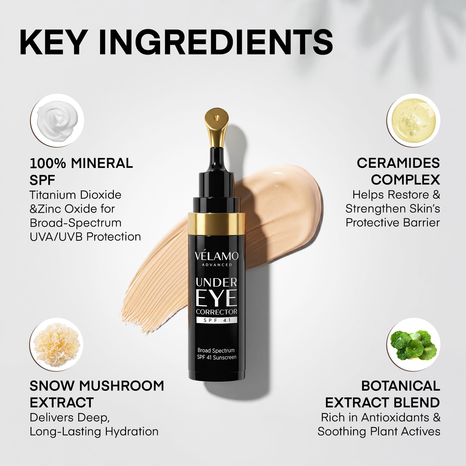 Velamo Advanced anti aging hydrating eye corrector cream formula texture close up