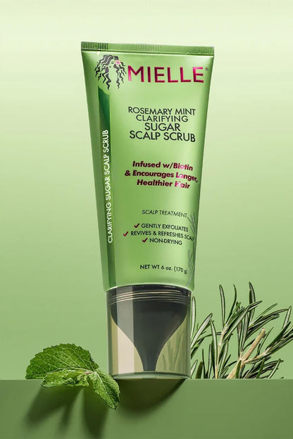 Product applicator tip for Mielle Organics Rosemary Mint scalp scrub