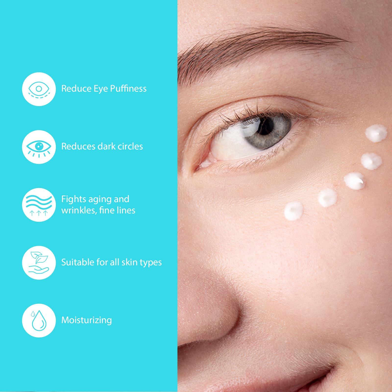 The 15 milliliter portable container of Seacall eye cream with caffeine and vitamin C ingredients.