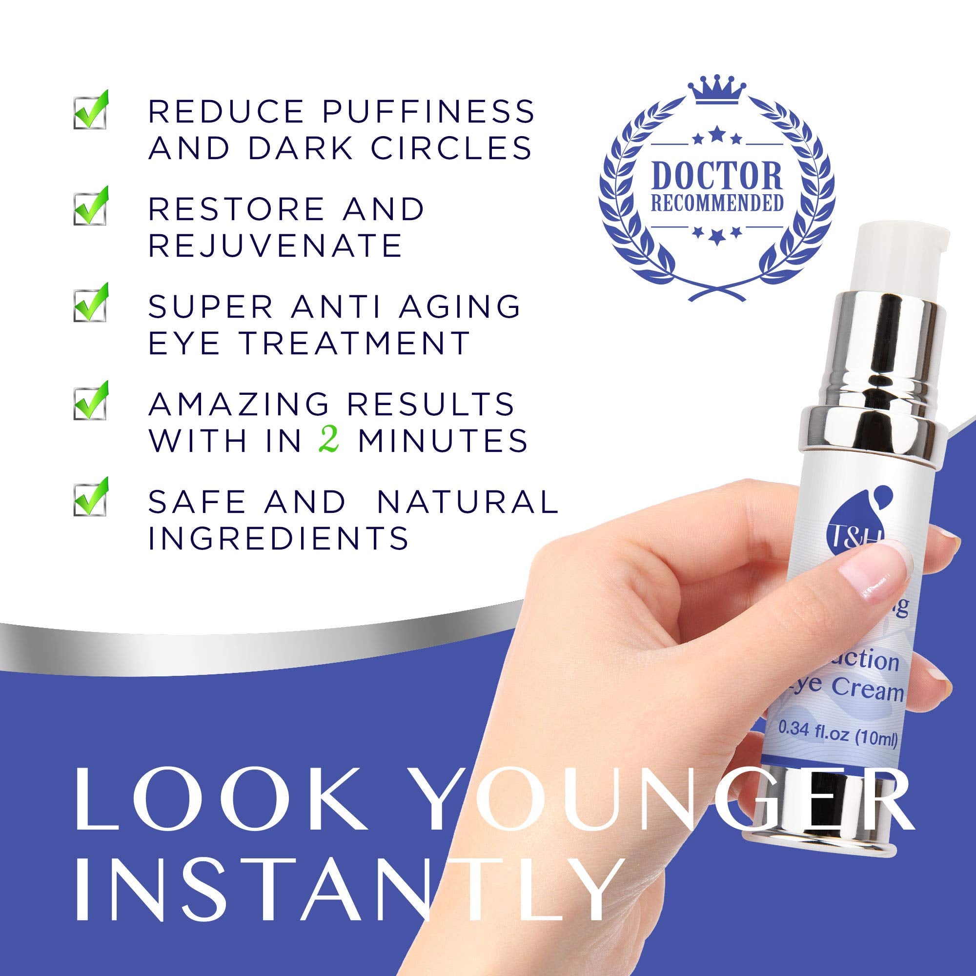 Terez And Honor rapid reduction eye cream packaging box showing benefits