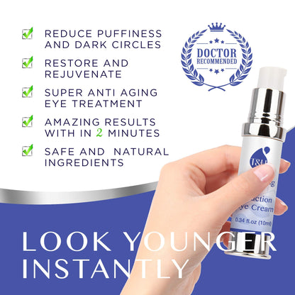 Terez And Honor rapid reduction eye cream packaging box showing benefits