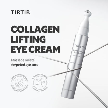 TIRTIR plant-based collagen eye treatment being applied to the under-eye area