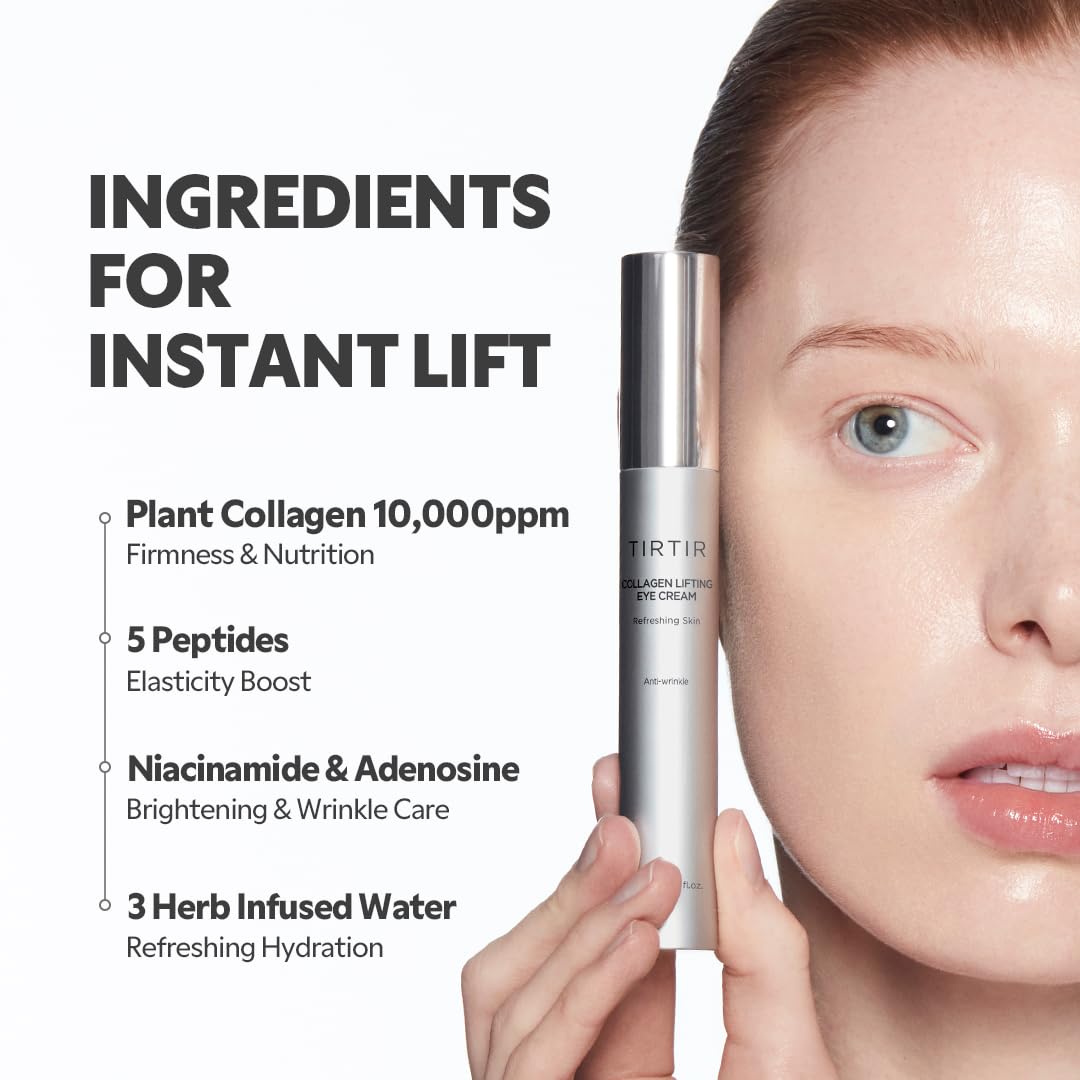 Texture shot of the hydrating TIRTIR firming eye cream on skin