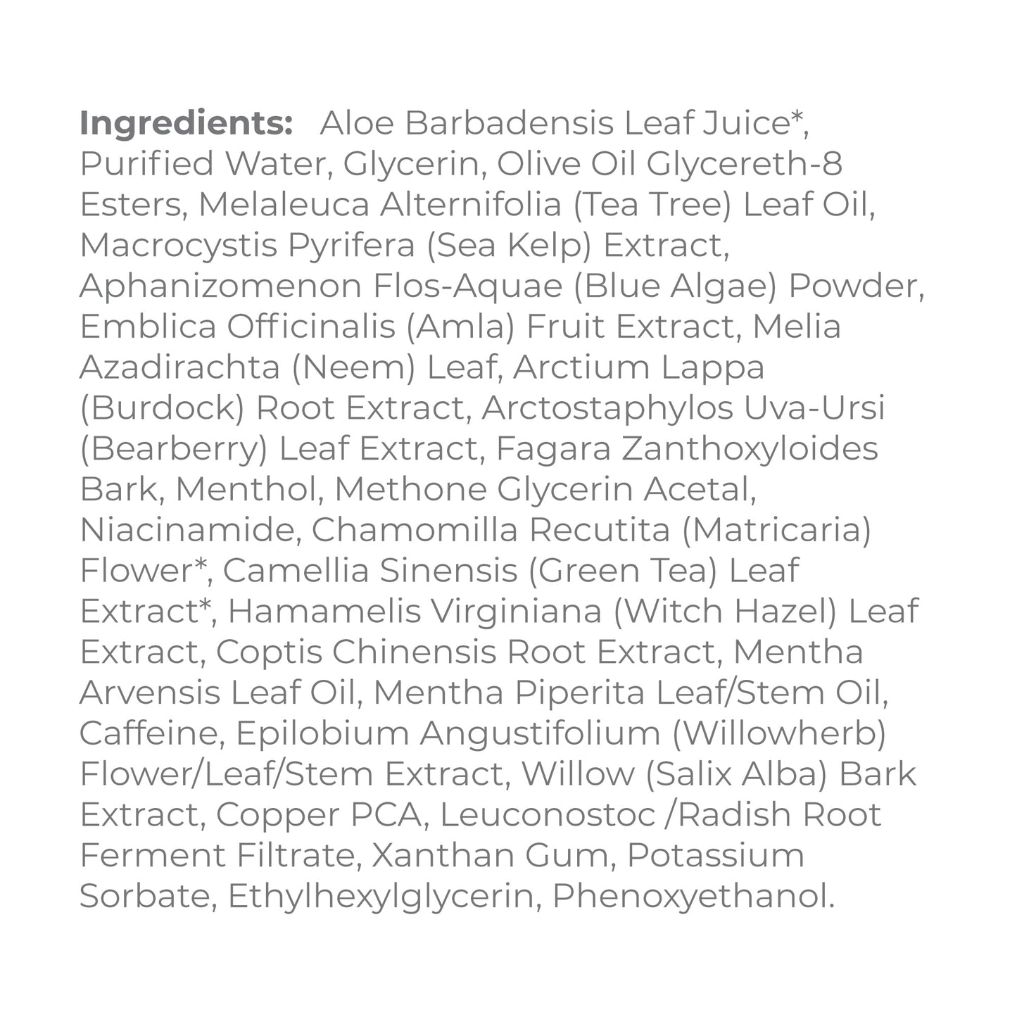 Back view of Derma E Scalp Relief Treatment showing ingredients