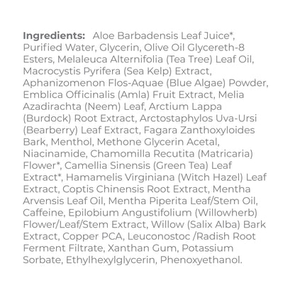 Back view of Derma E Scalp Relief Treatment showing ingredients