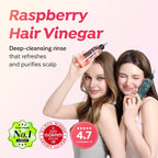 A'PIEU Raspberry Hair Vinegar bottle showing black nozzle applicator cap