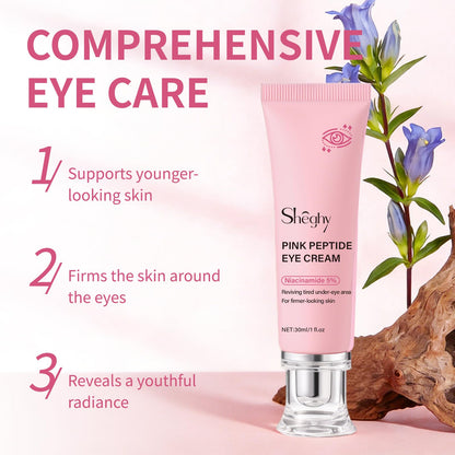 Texture shot of the soothing pink moisturizer eye cream highlighting its lightweight and smooth formula