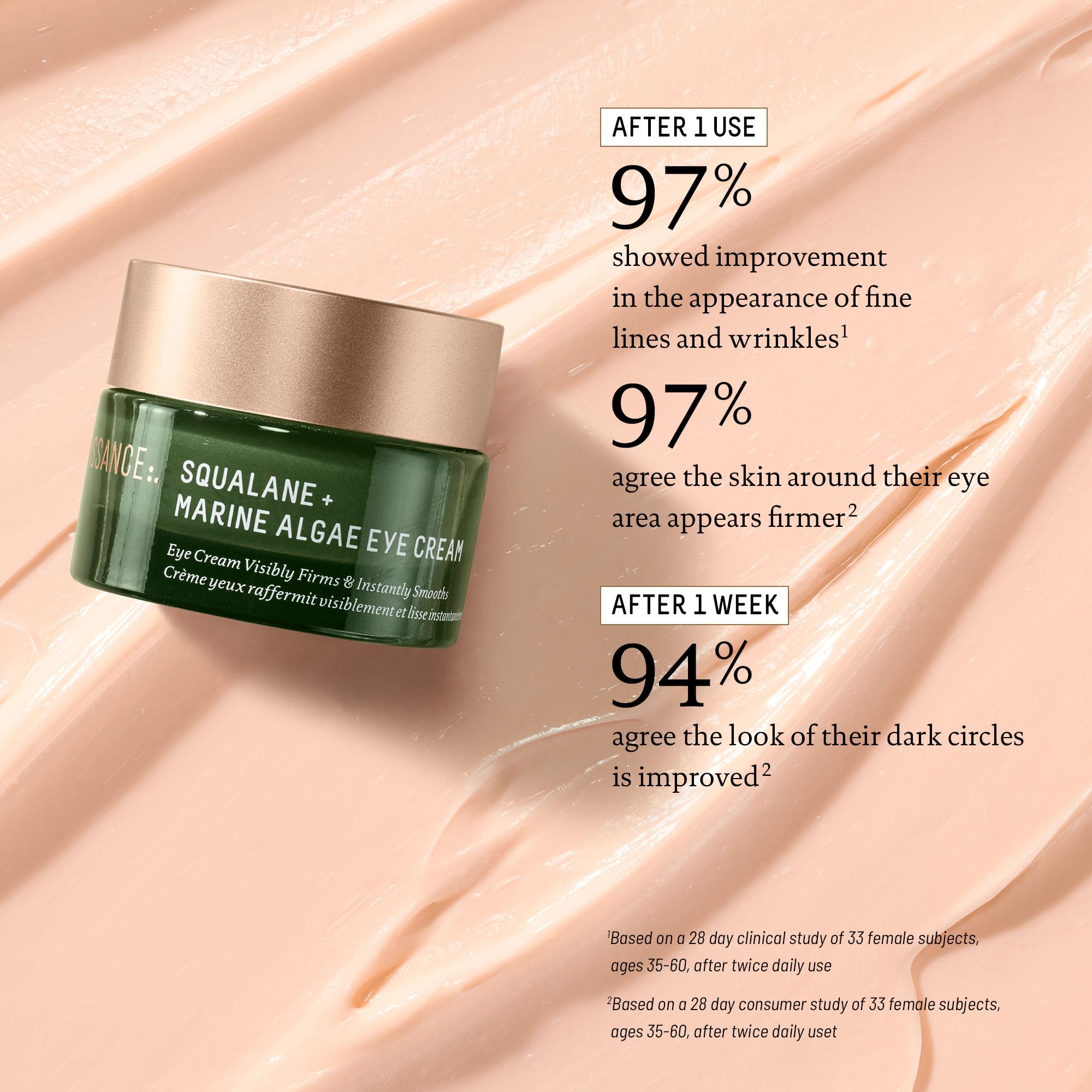 Biossance Squalane and Marine Algae Eye Cream texture and swatch