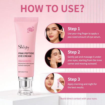 Sheghy skincare dark circles treatment tube sitting open to reveal the precision applicator nozzle