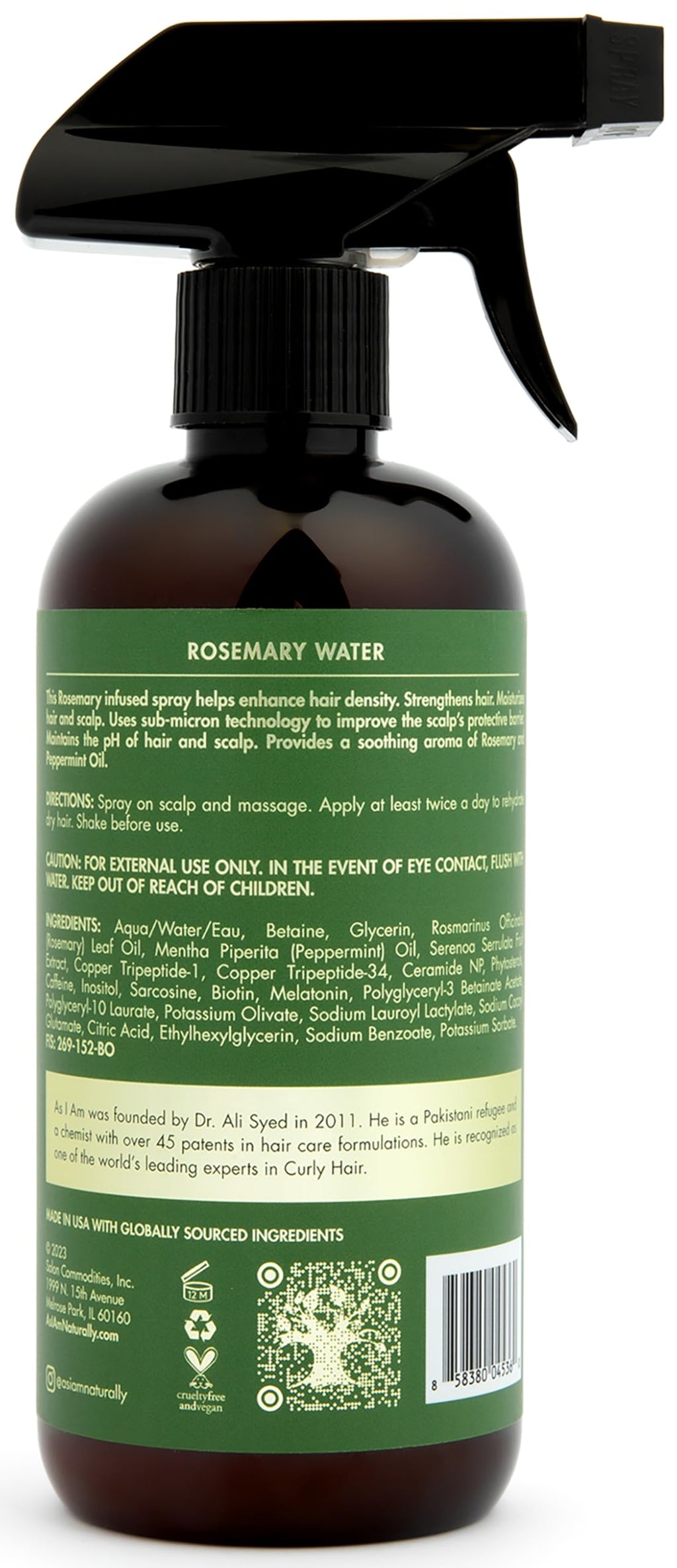 As I Am Rosemary Water product texture demonstration spray mist