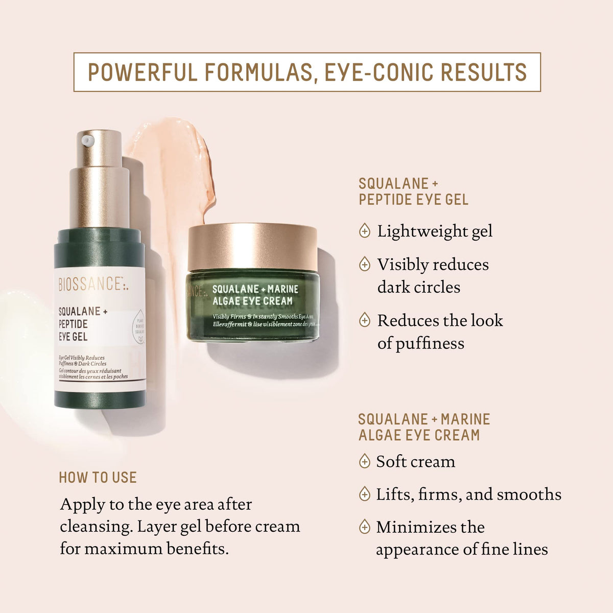 Biossance Squalane And Marine Algae Eye Cream lifestyle flat lay