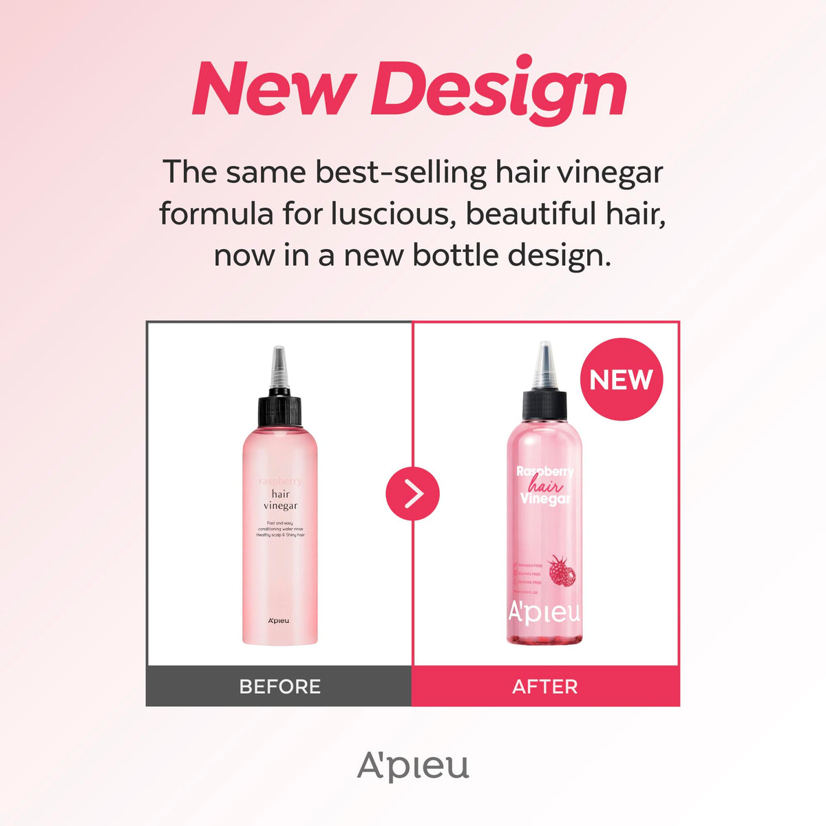 A'PIEU Raspberry Hair Vinegar full packaging presentation