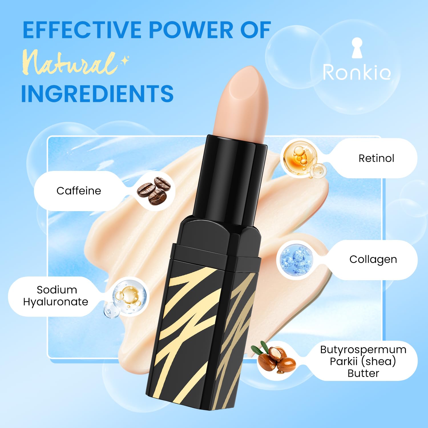 Anti aging eye balm with retinol and collagen packaging graphics