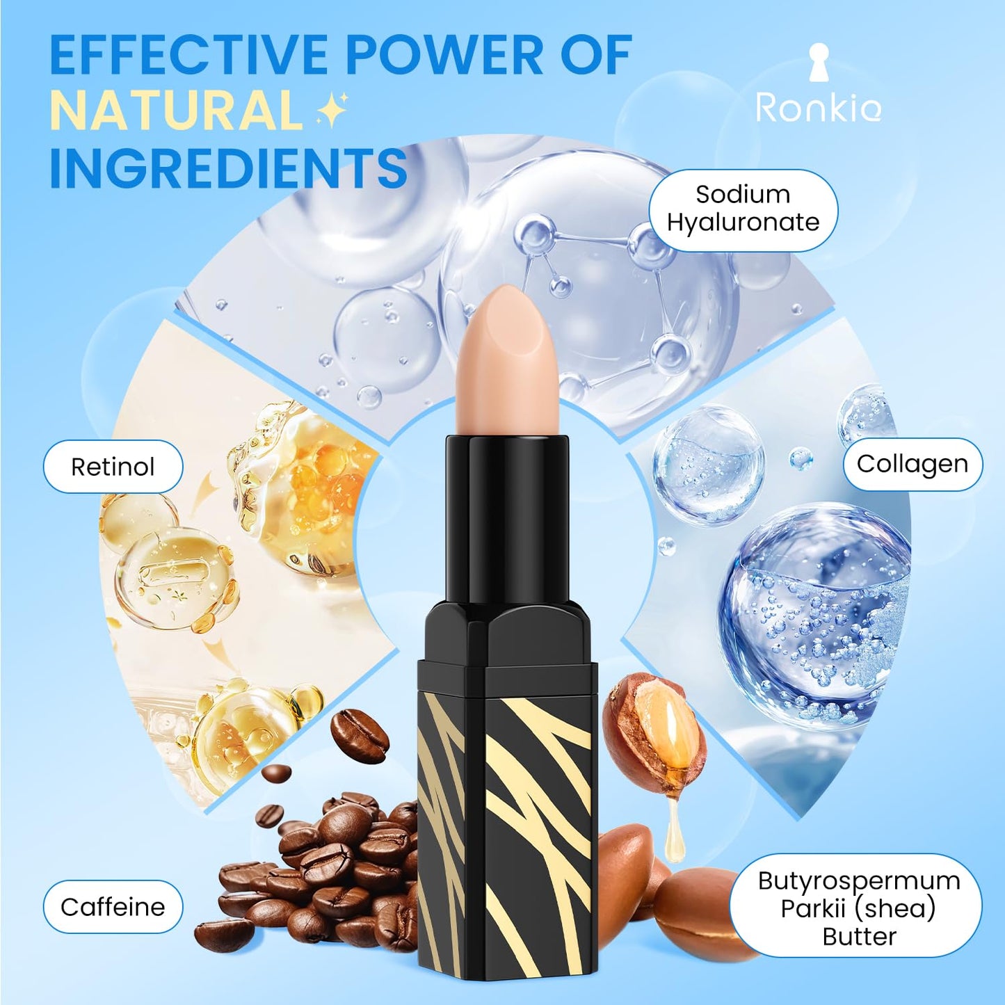 RONKIE personal care under eye solution product label ingredients view
