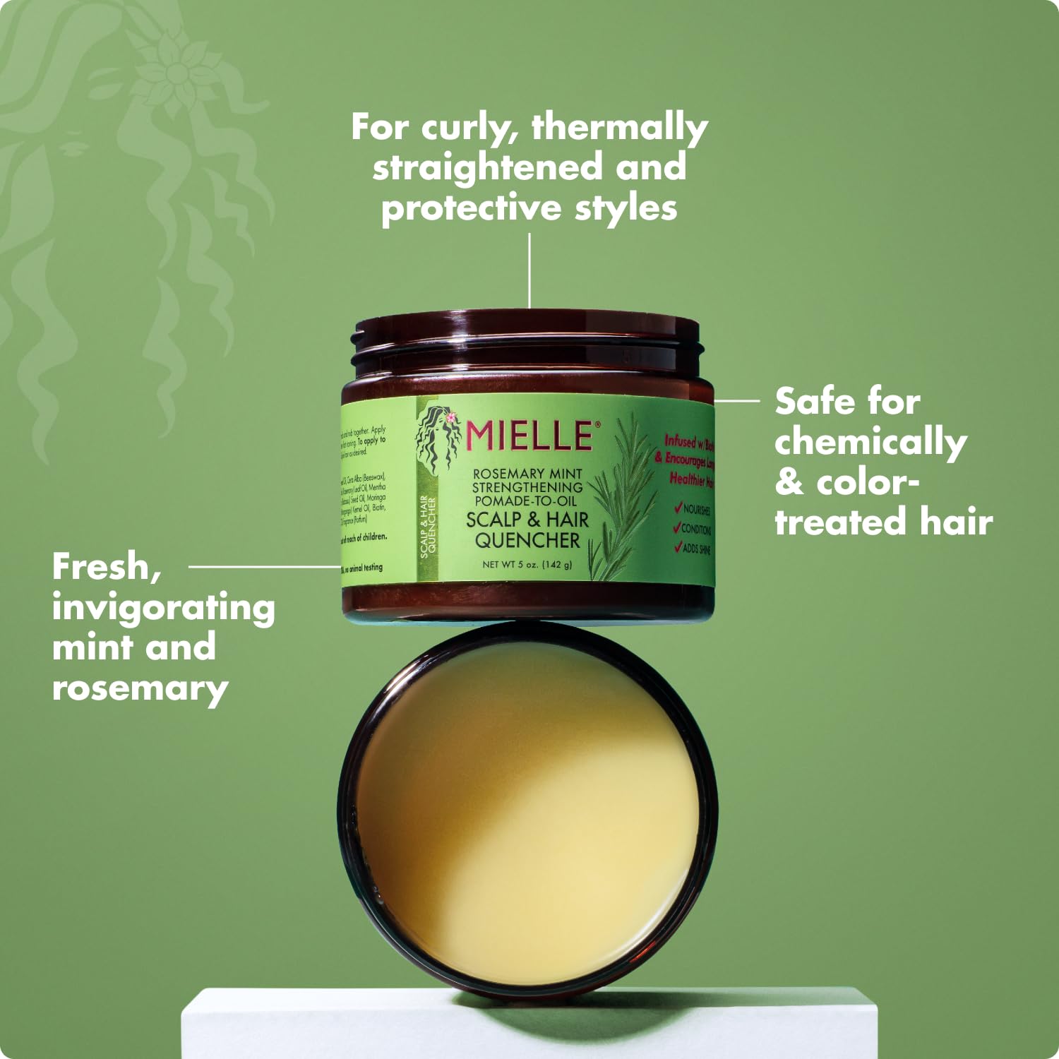Application of Mielle pomade-to-oil on natural hair