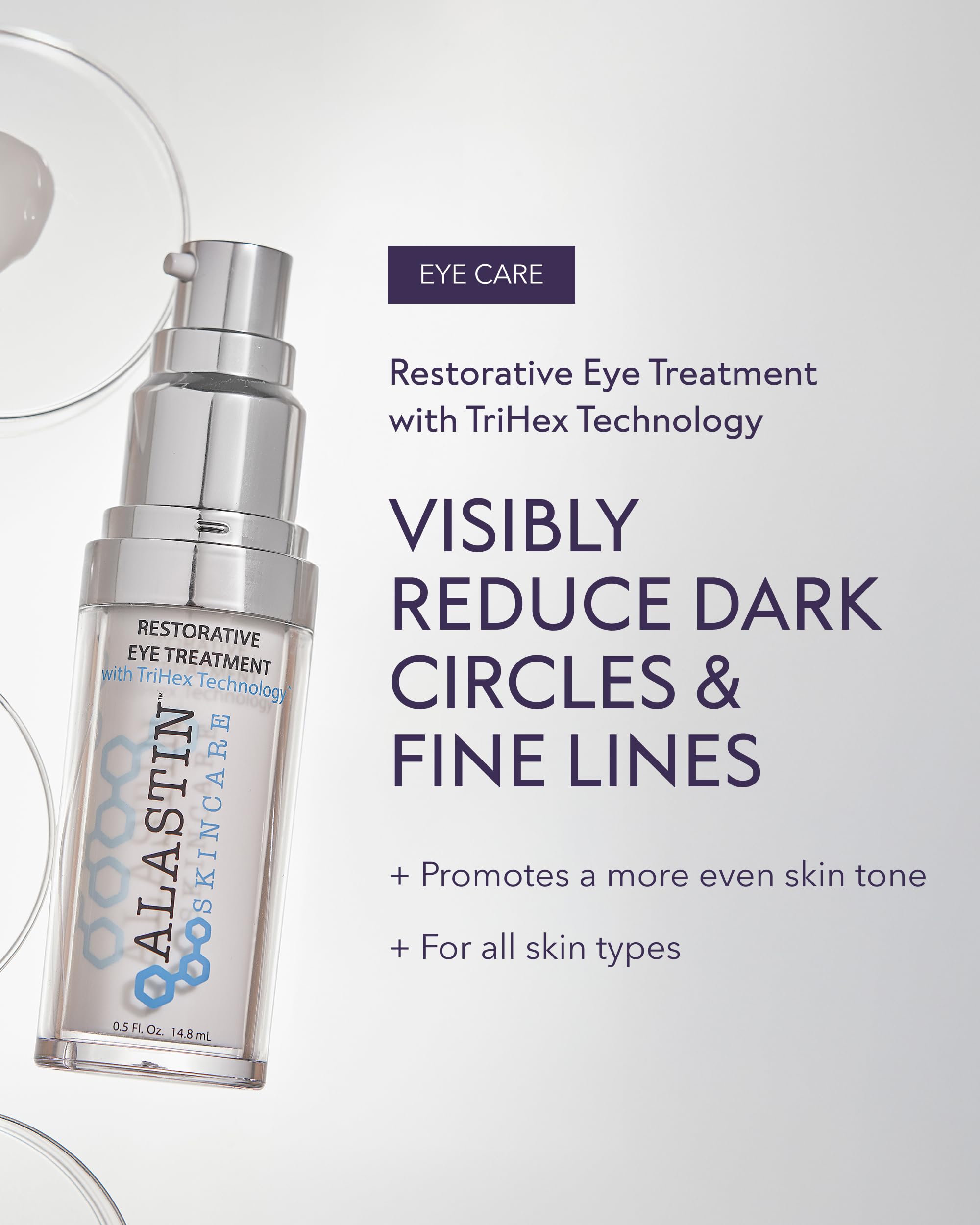 Alastin Skincare Restorative Eye Complex silver pump bottle packaging