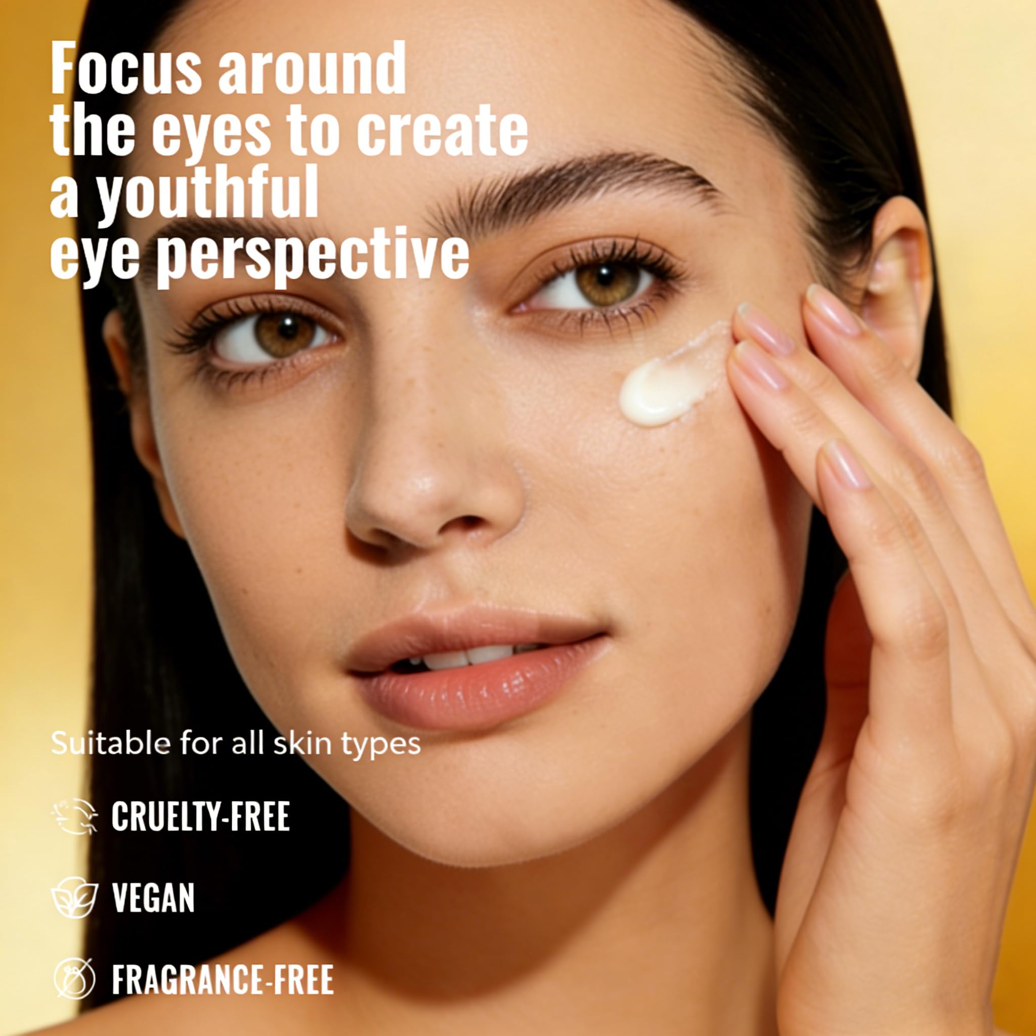 Blue Love Defense Against Aging Essence Eye Cream packaging showing product benefits