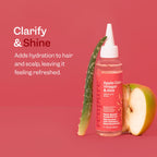 Renpure scalp serum bottle back label displaying ingredient details and benefits
