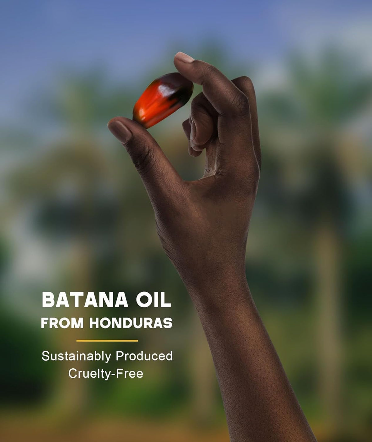 Qytin Batana Oil texture demonstration on hand