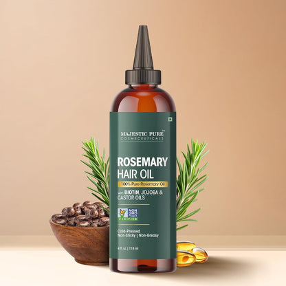 Back label of Majestic Pure rosemary oil showing ingredients