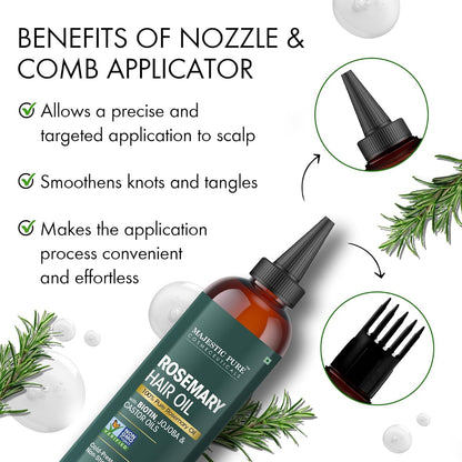 Texture and consistency of Majestic Pure rosemary hair oil