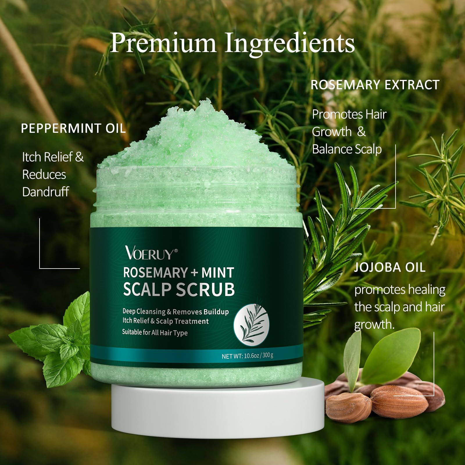 Texture of Voeruy rosemary and salt scalp treatment