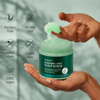 Back label of Voeruy rosemary mint scalp treatment displaying ingredients and directions