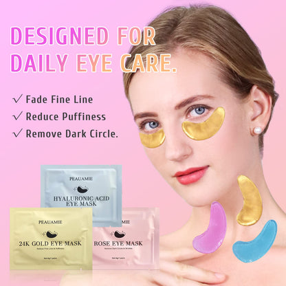 Peauamie 24K Gold and Rose eye mask set packaging
