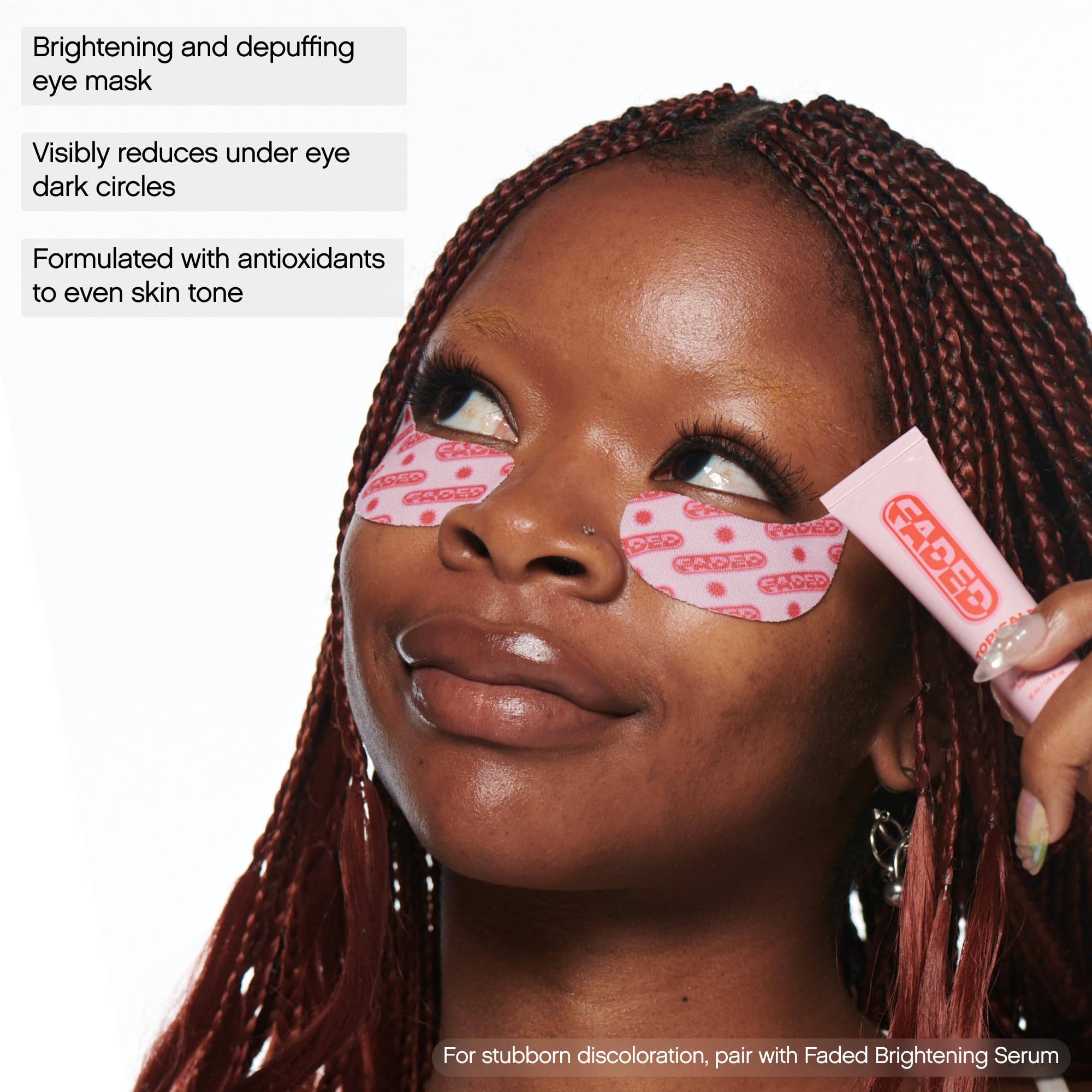 Topicals hydrogel cooling eye patches arranged on a flat surface
