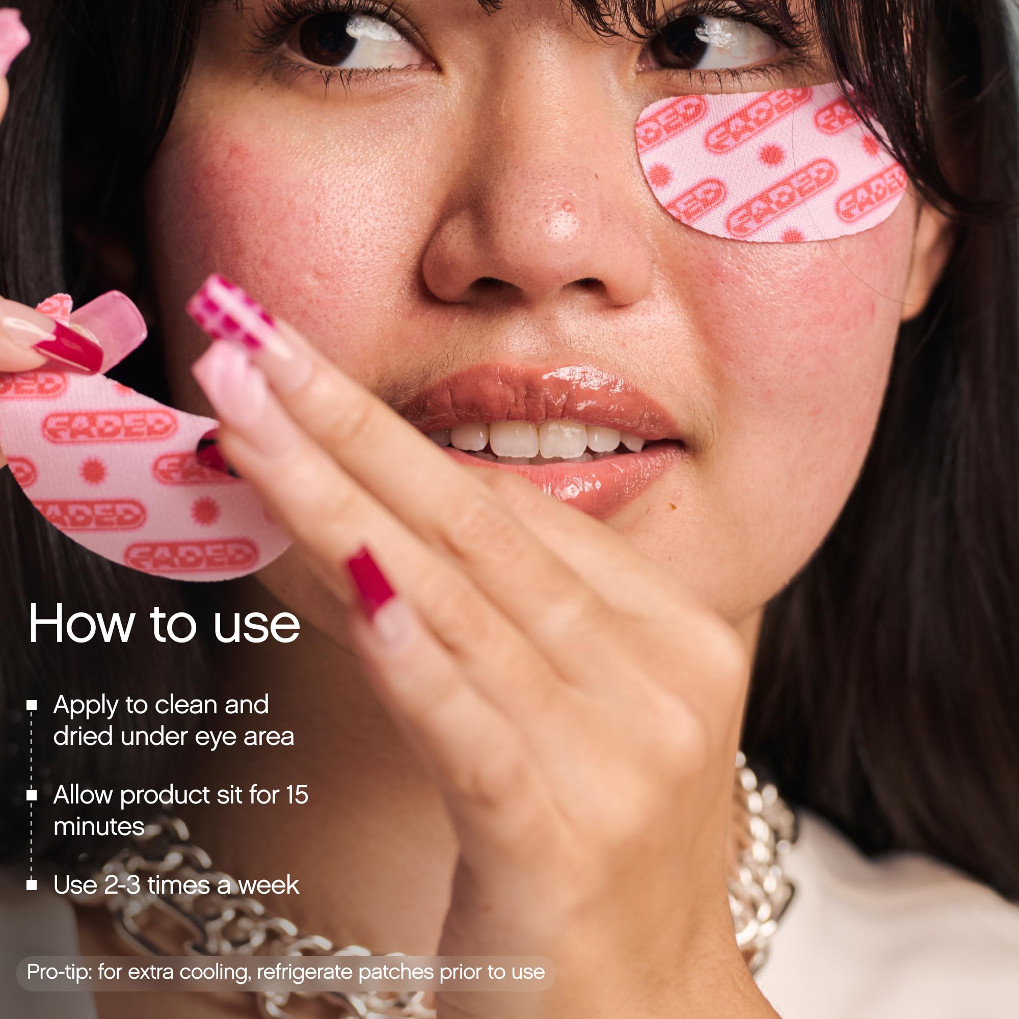 Close up view of the Topicals eye patch texture showing serum infusion