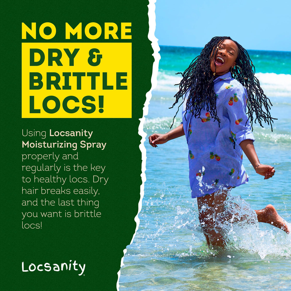 Locsanity hydrating mist bottle held in hand