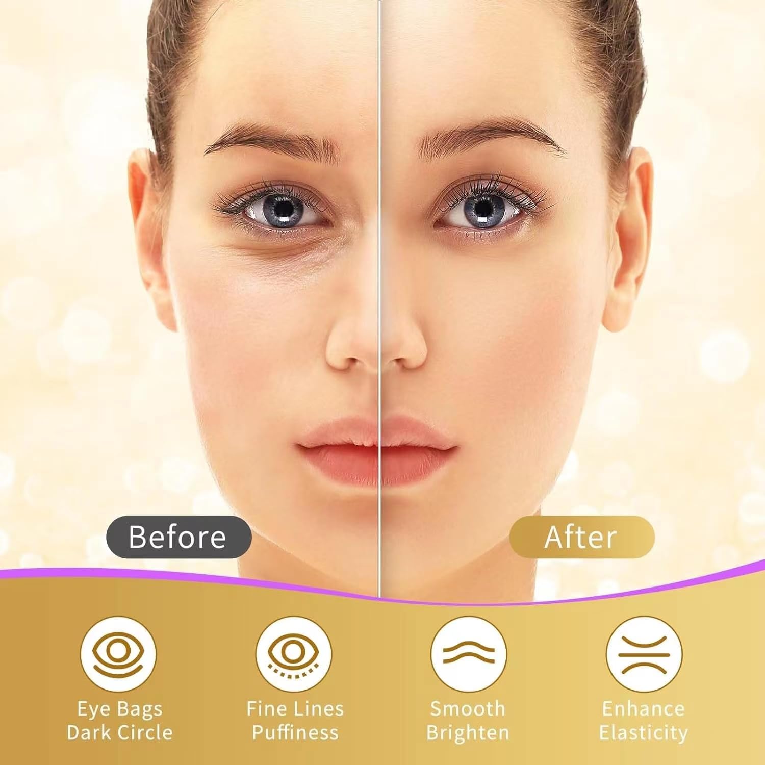 USTELIR Aloe Vera soothing eye patches showing the individual travel-friendly packaging.