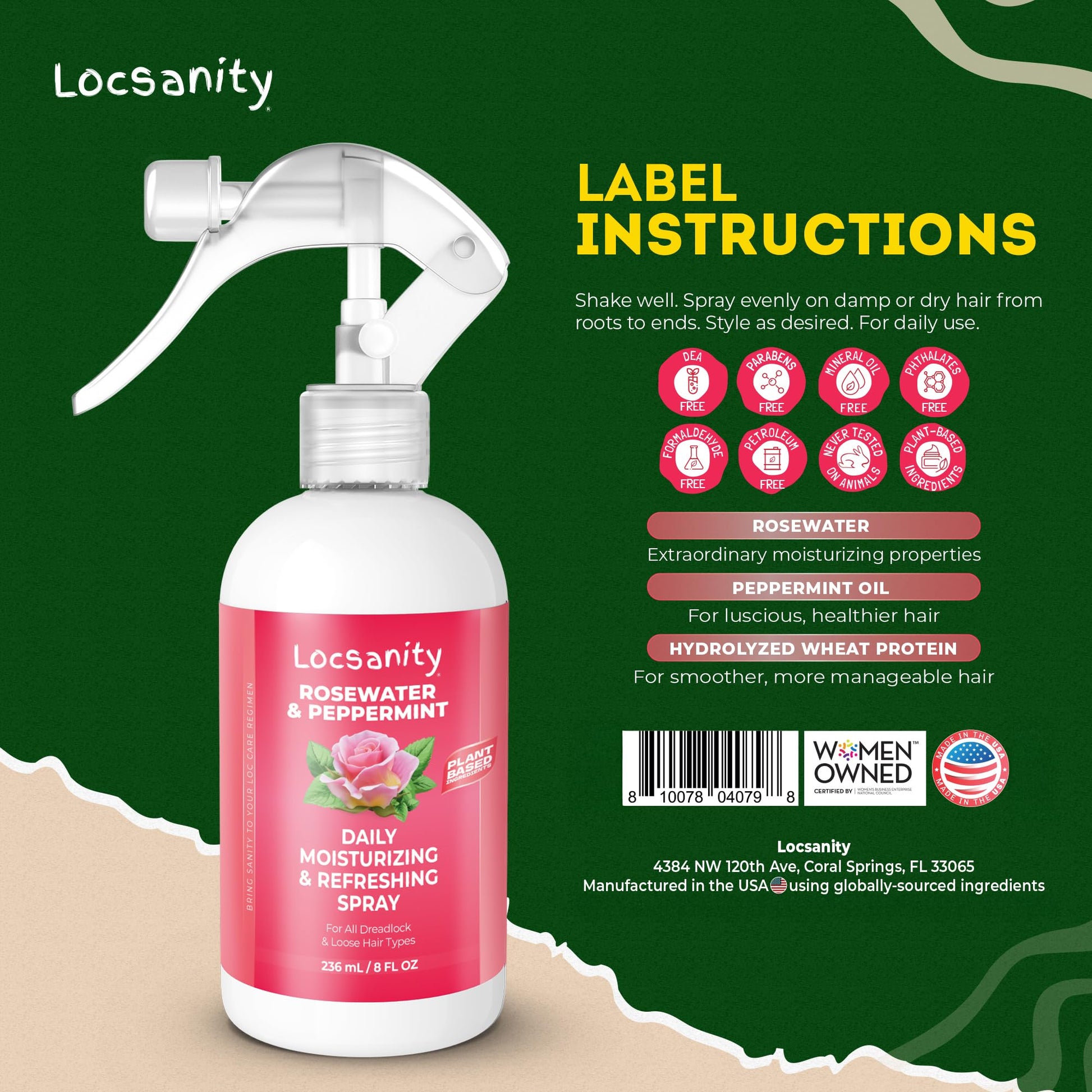 Locsanity moisturizing spray for dreadlocks and braids