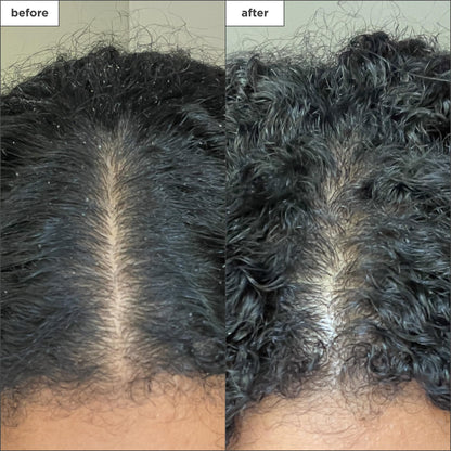 Scalp Revival shampoo application process on wet hair