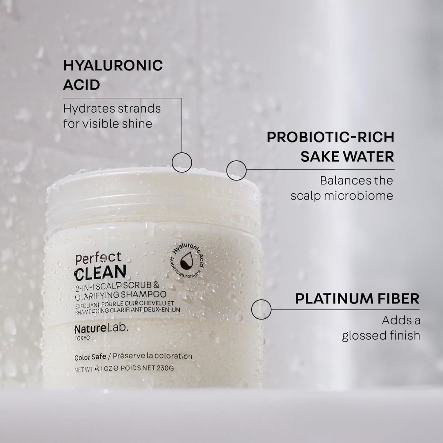 NatureLab Tokyo hair care product label detail and ingredients