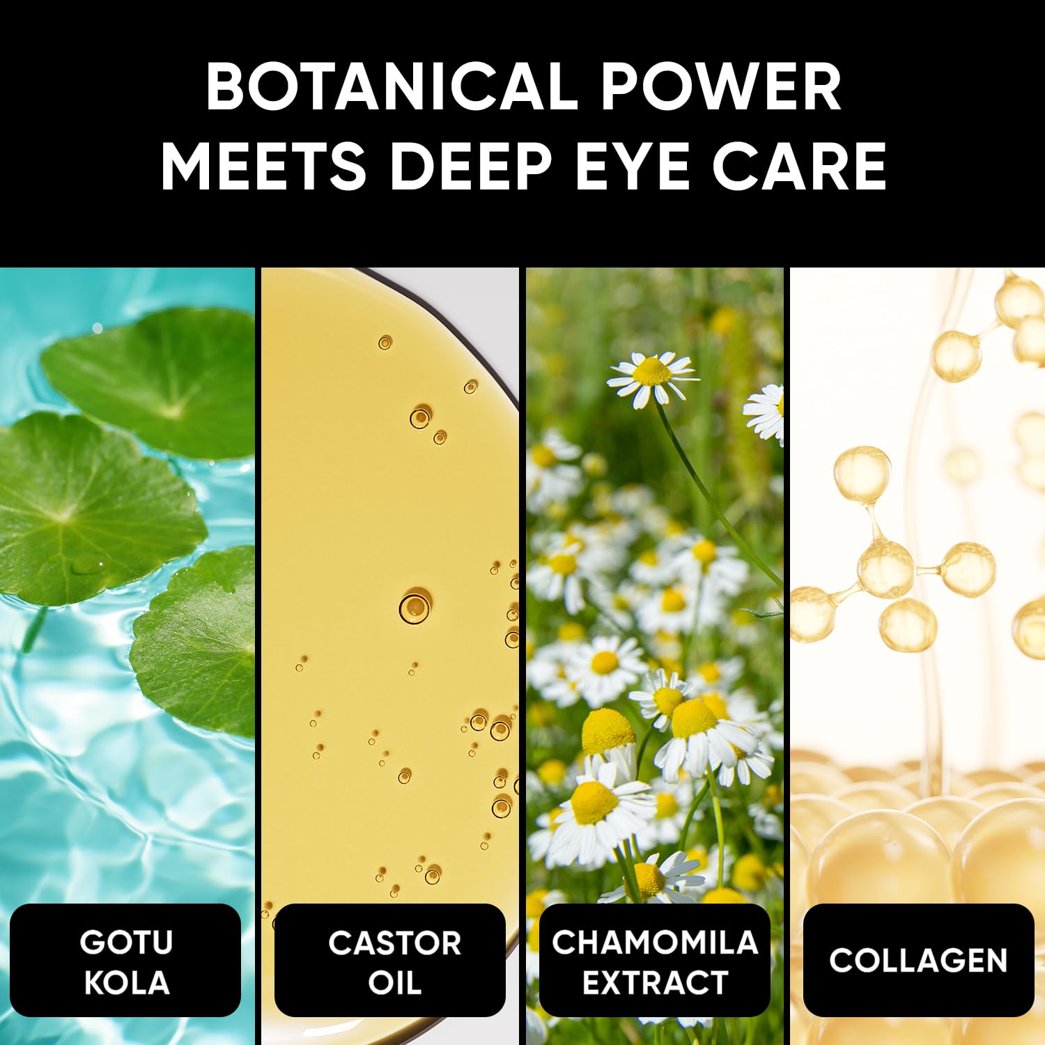 Close up of golden hydrogel eye masks