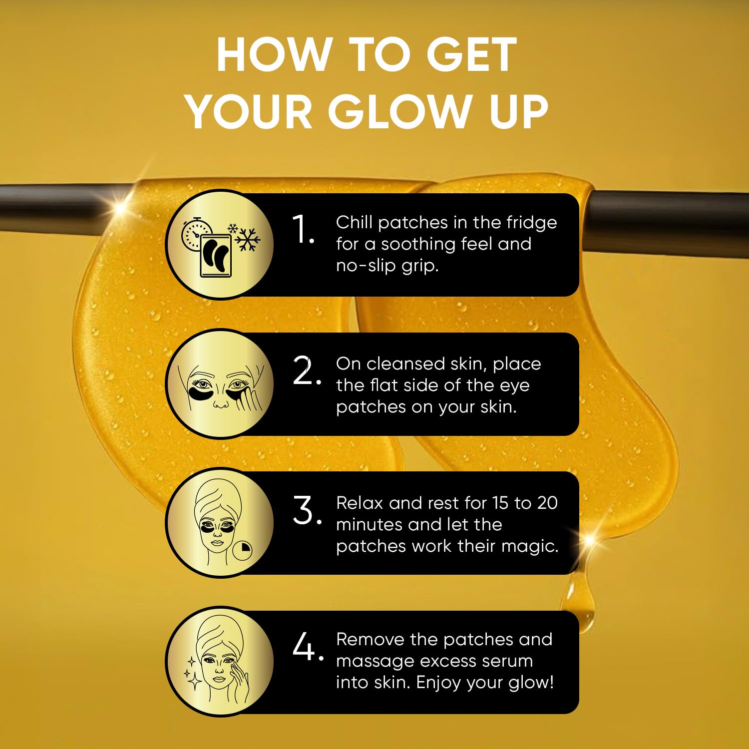 Top view of under eye patches for dark circles
