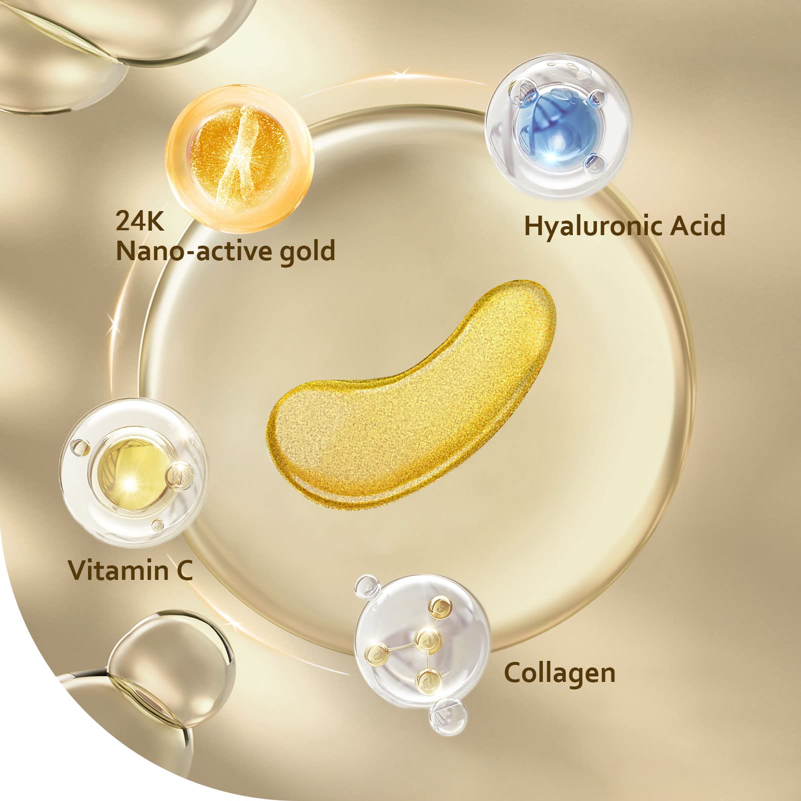 Taimand premium collagen eye patches showing the texture of the golden gel pads.