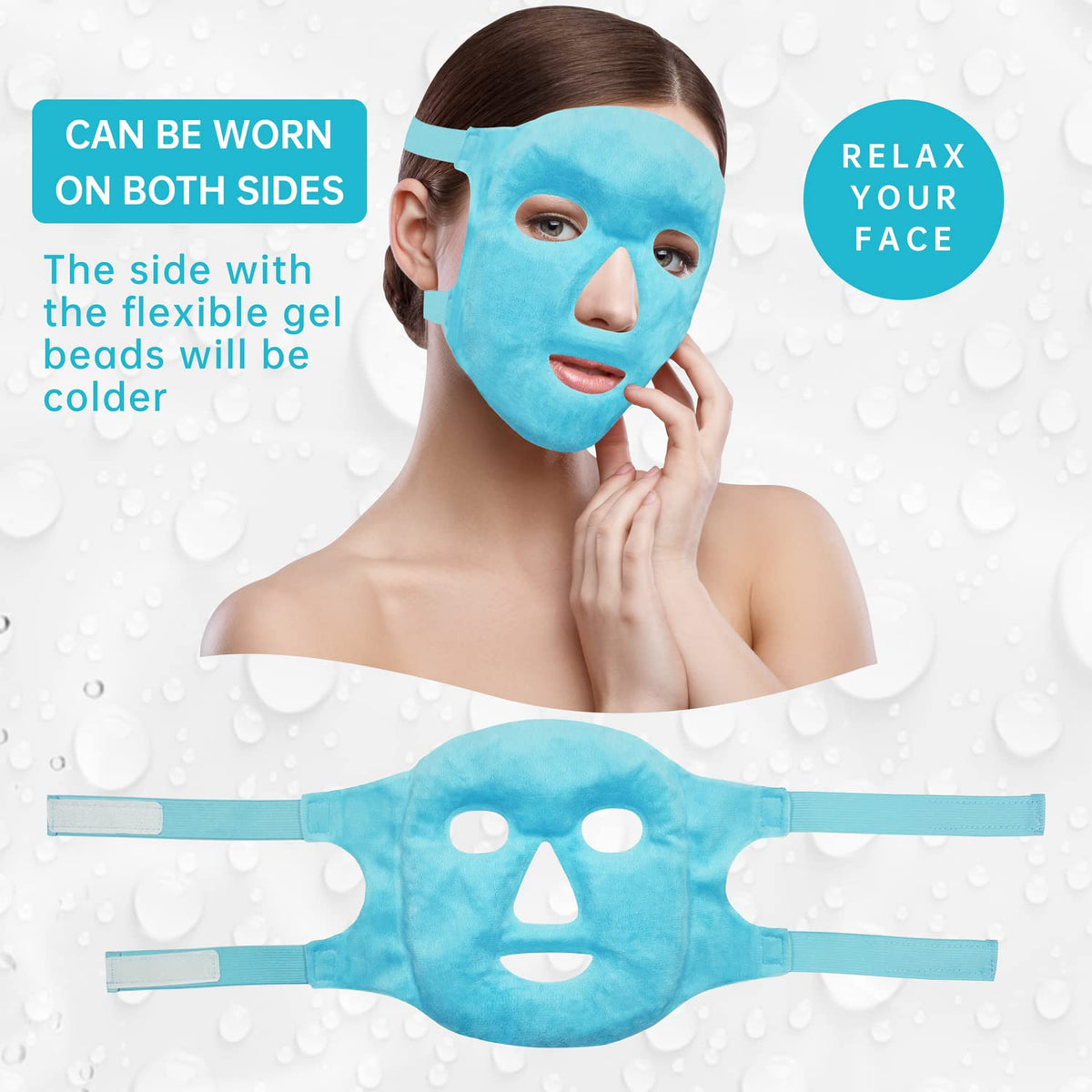 Znöcuetöd hot and cold therapy mask folded to show flexibility